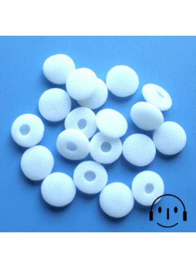 Thickened White Earphone Sponge Covers, 6mm Inner Diameter & 2.5mm Thickness (1 Pair / 2 Pieces), Universal Replacement Earphone Cushions